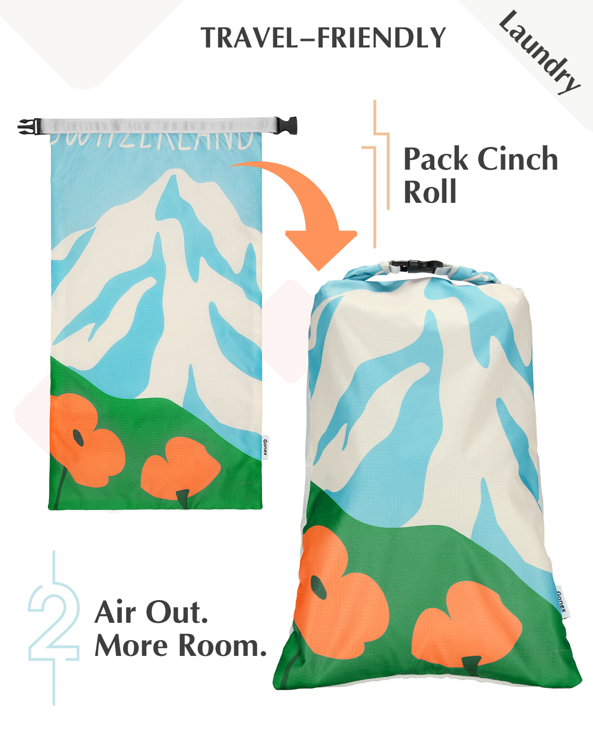 Gonex 6-Piece Global Symbols Compression Packing Cubes