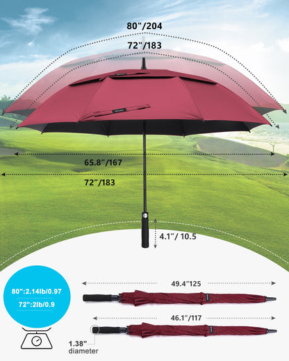 Gonex  Windproof Golf Umbrella with UPF50+ UV Protection
