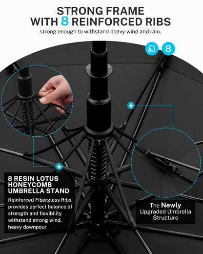 Gonex  Windproof Golf Umbrella with UPF50+ UV Protection