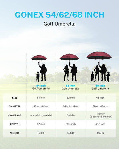 Gonex  Windproof Golf Umbrella with UPF50+ UV Protection