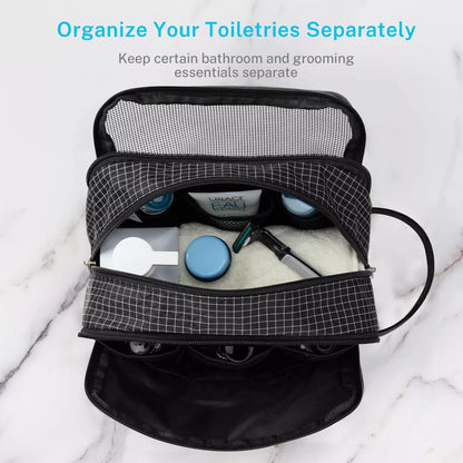 Organize your toiletries separately with gonex hanging toiletry bag checkered black