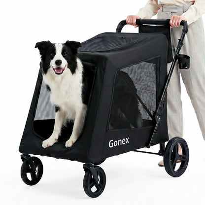 Gonex heavy duty dog stroller for large and medium dogs in black