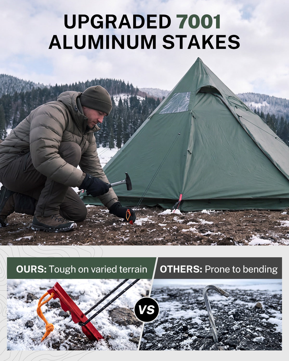 Gonex 4 Season Hot Tent with Stove Jack, 6 Person Waterproof Camping Tent