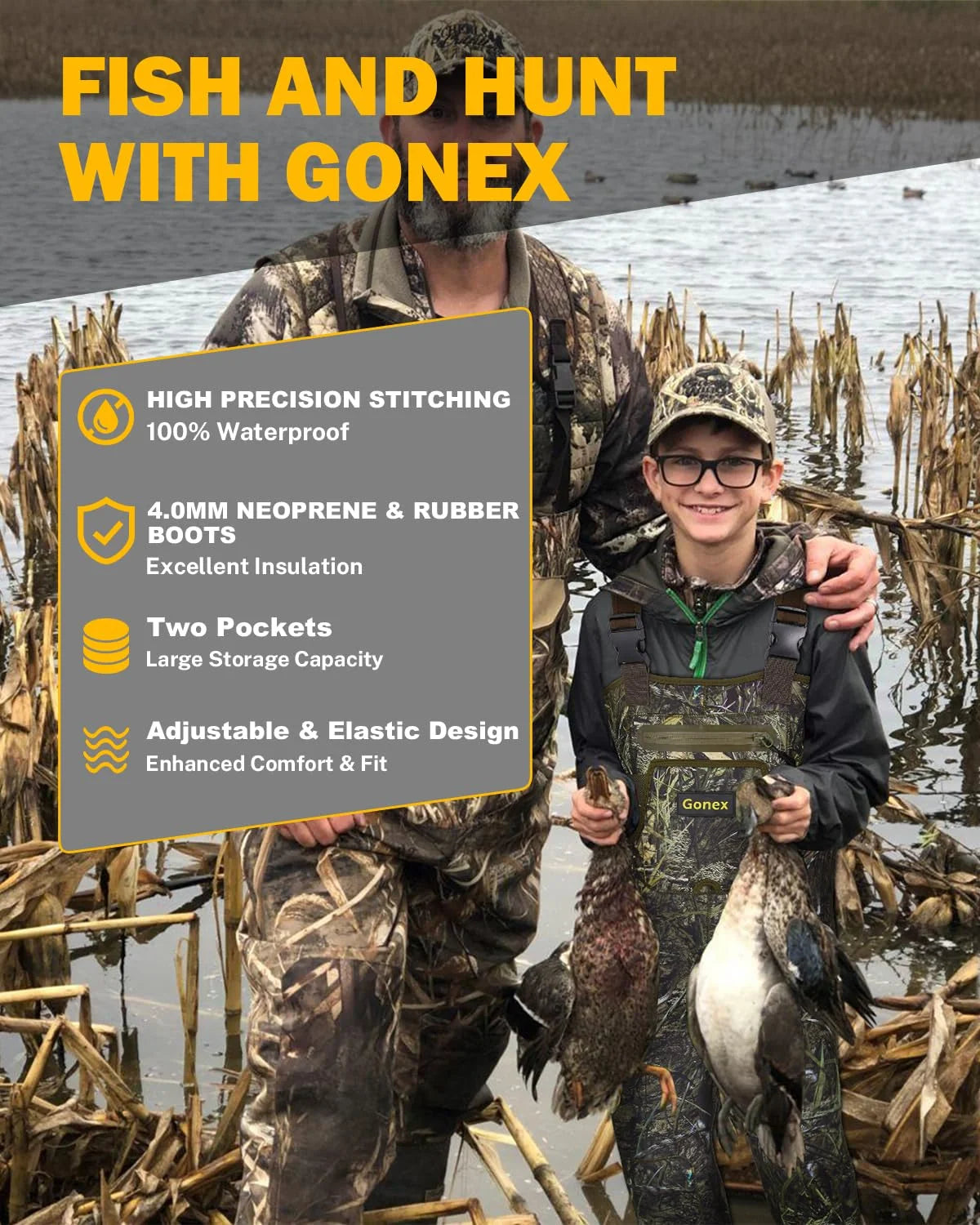 Gonex kids chest waders