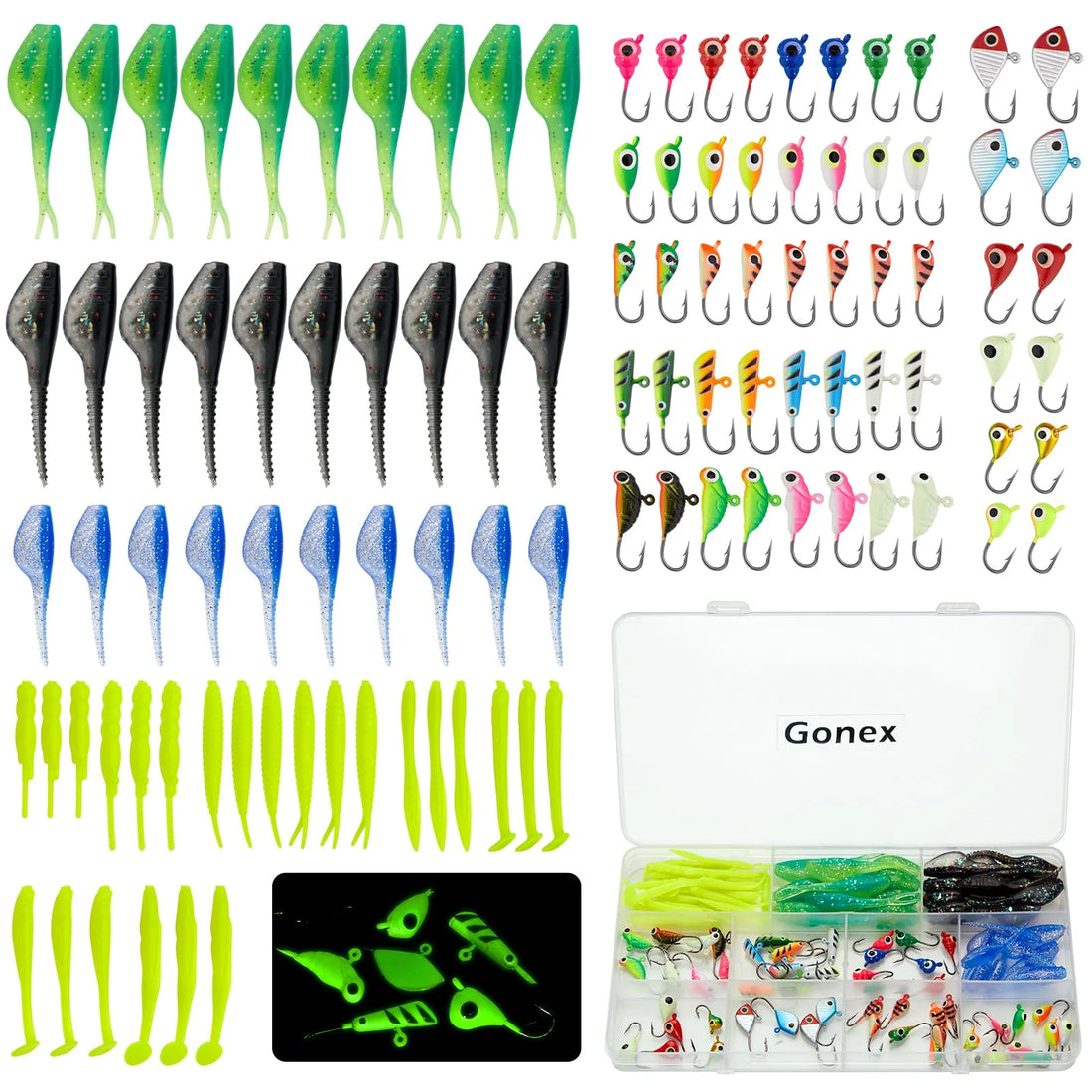 Gonex Ice Fishing Jig Kit 106 Pcs