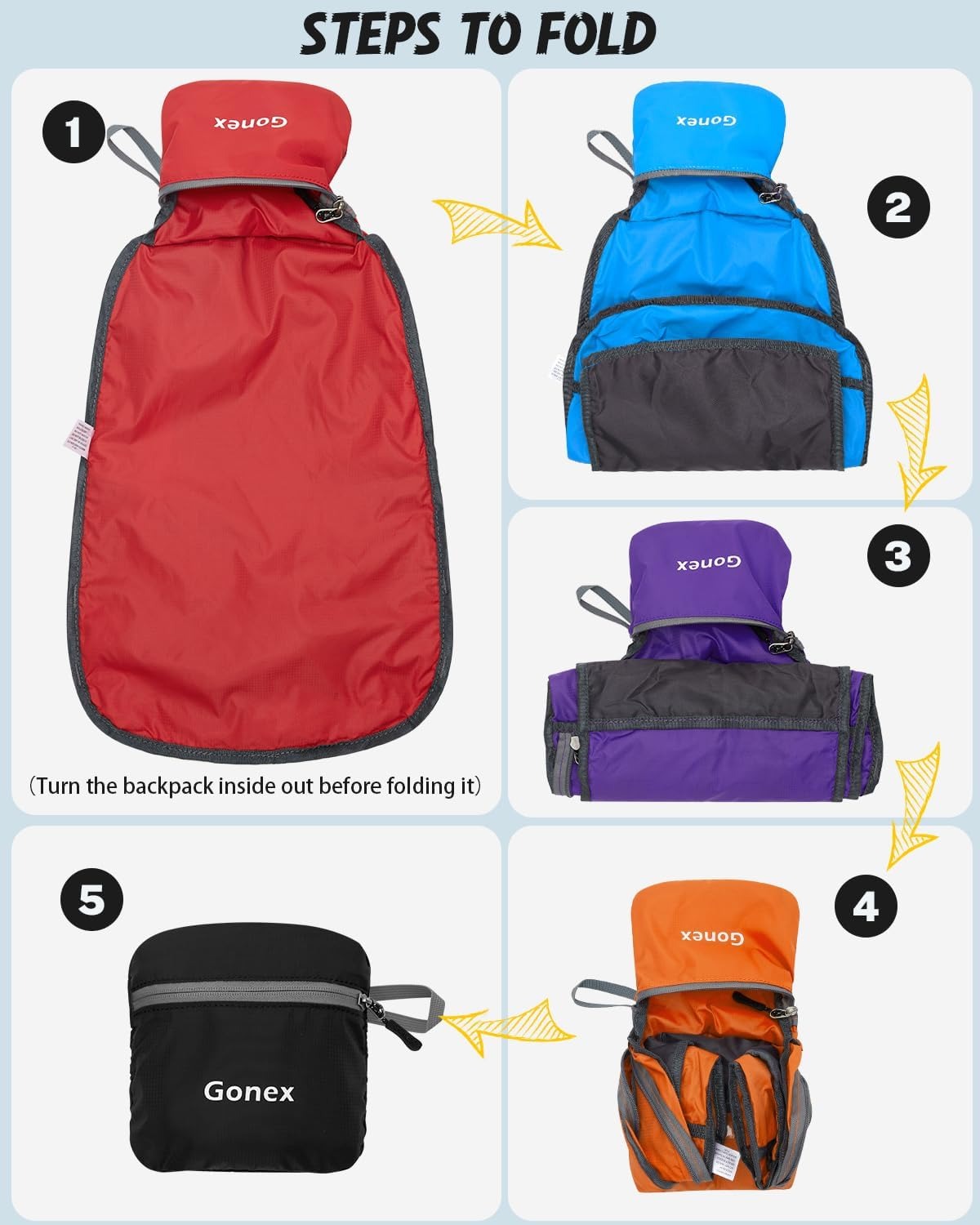 Gonex 20L Leichter, verpackbarer Wanderrucksack Praktischer Tagesrucksack