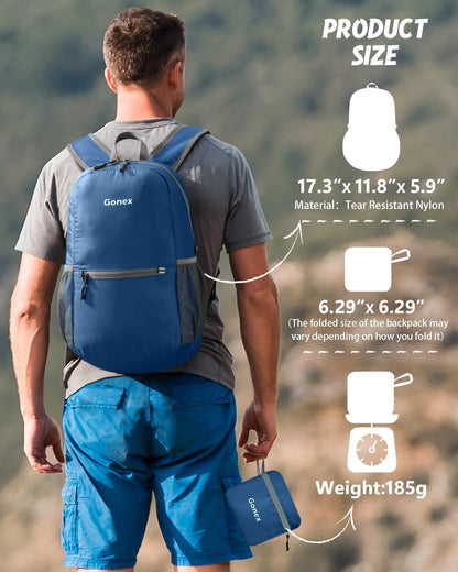 Gonex 20L Leichter, verpackbarer Wanderrucksack Praktischer Tagesrucksack