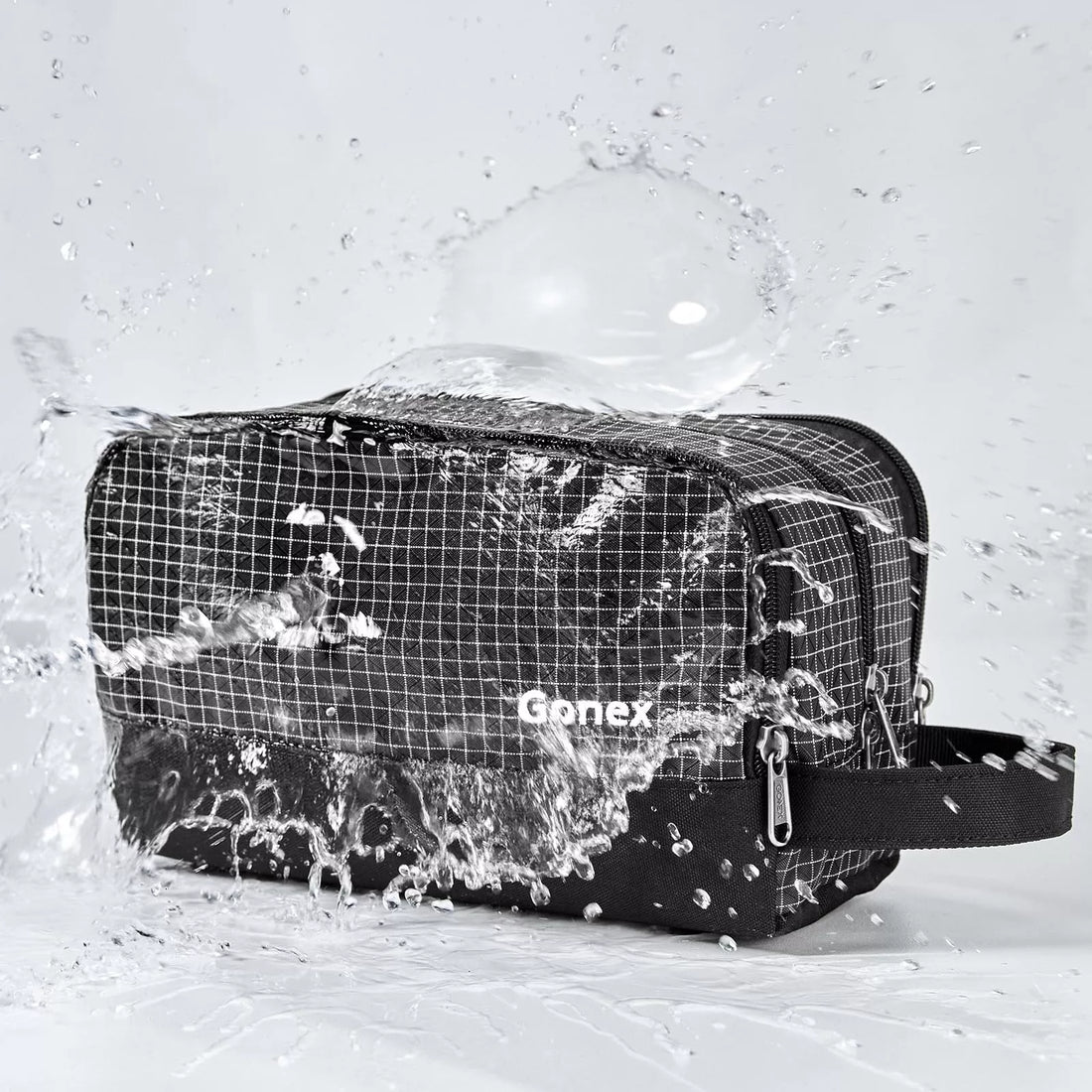 Gonex mesh toiletry bag checkered black