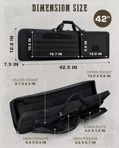 Gonex molle rifle bag 42 inch black dimension