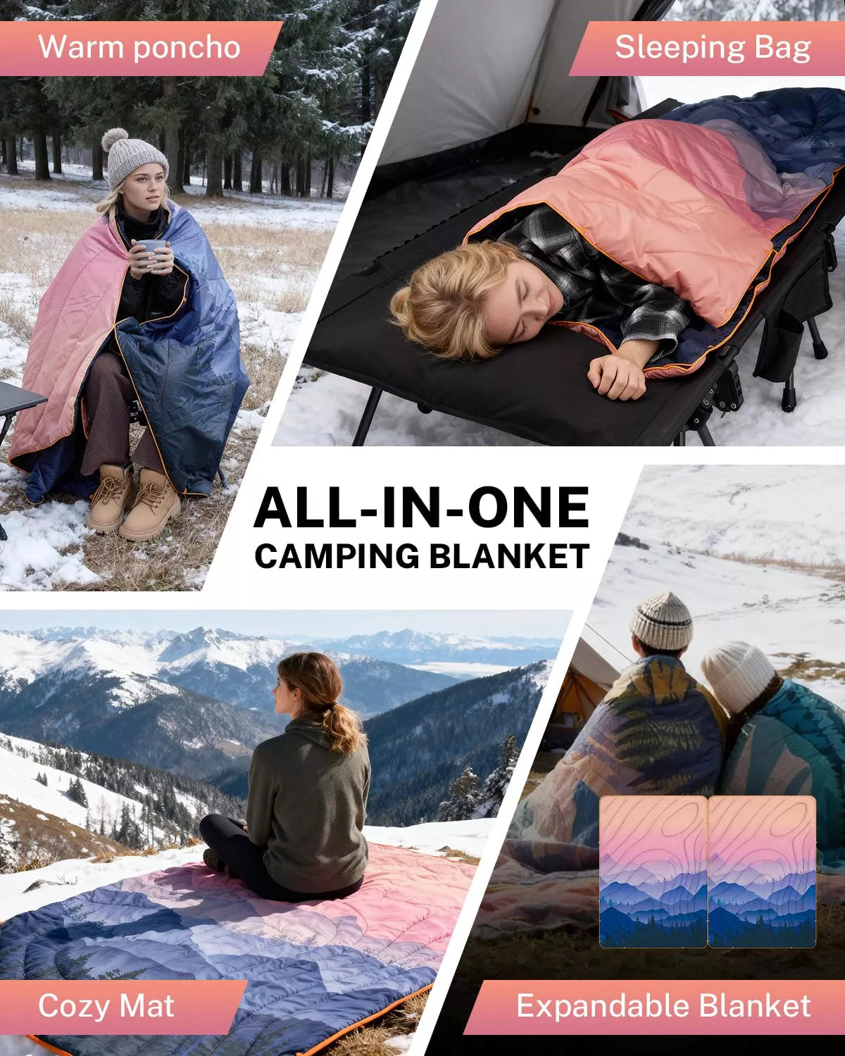 All in one camping waterproof blanket