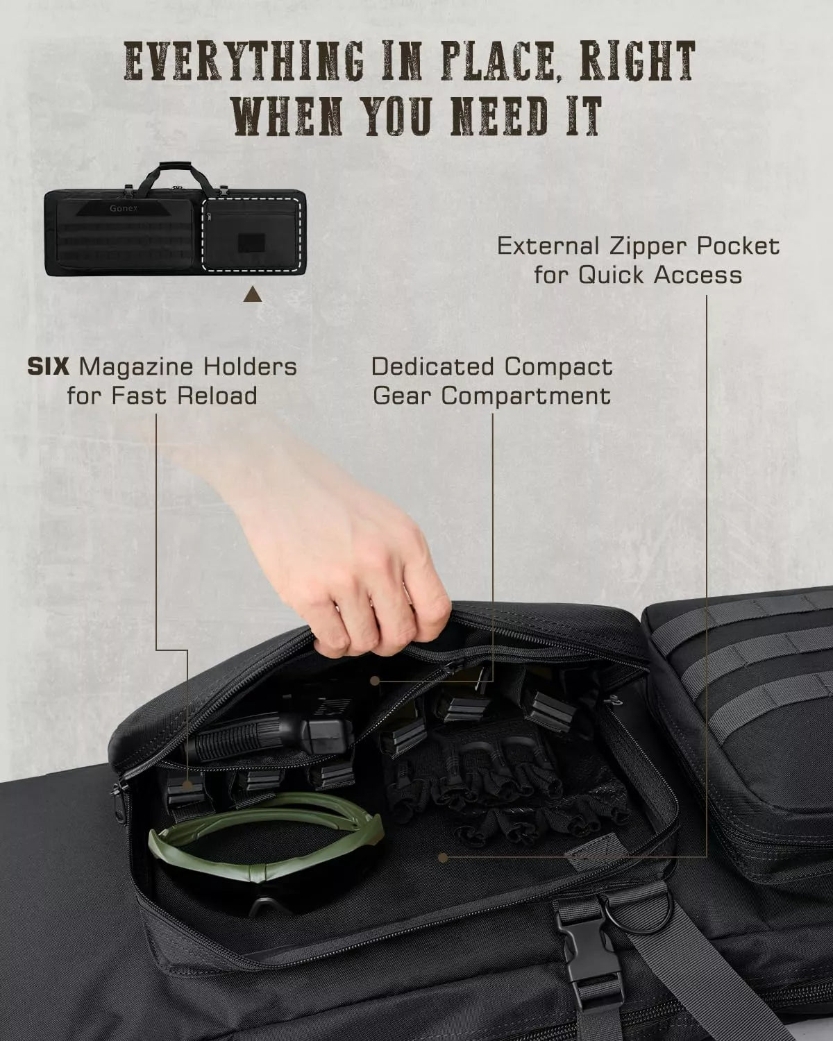 Features of gonex tactical rifle case