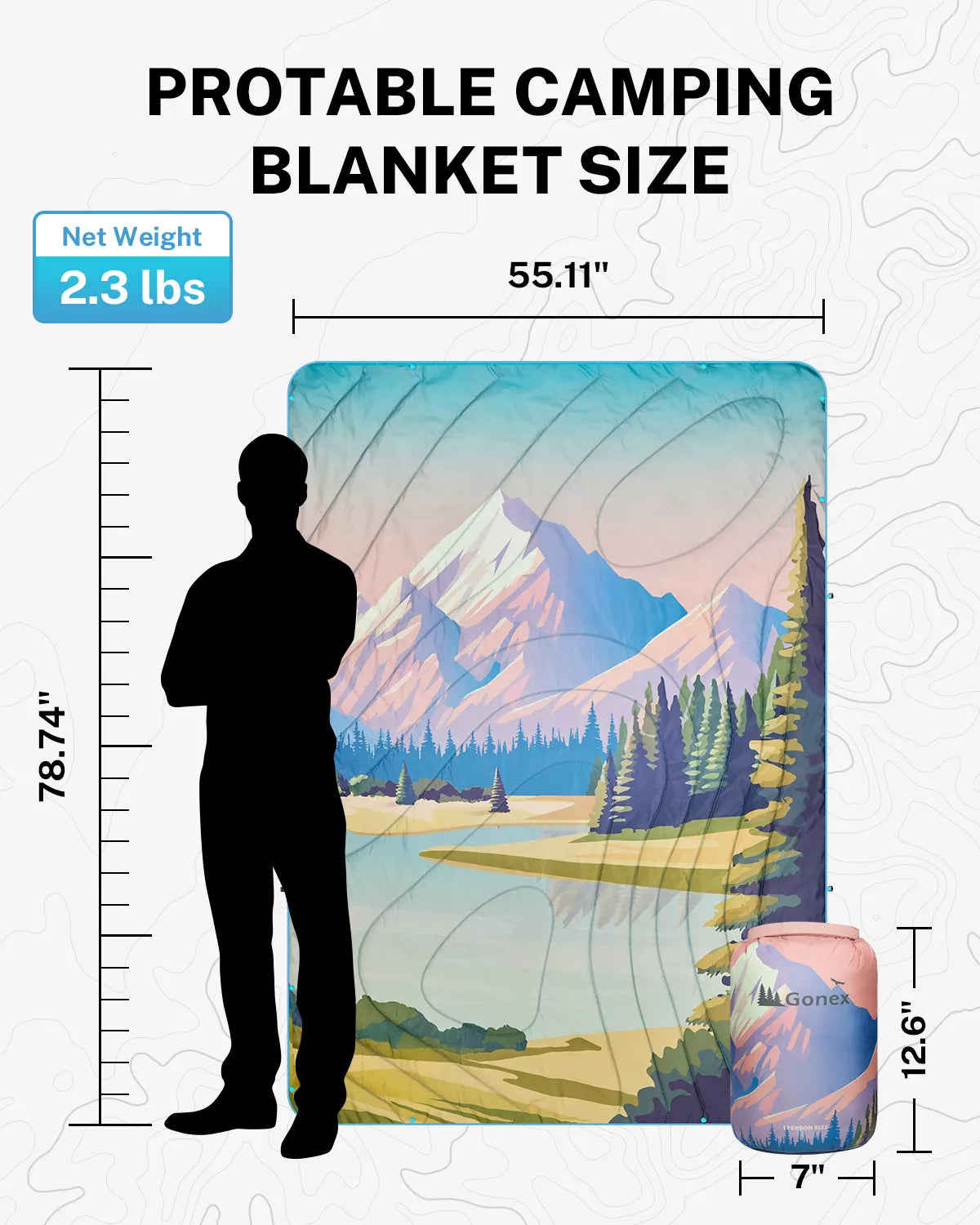 Portable camping blanket for hiking