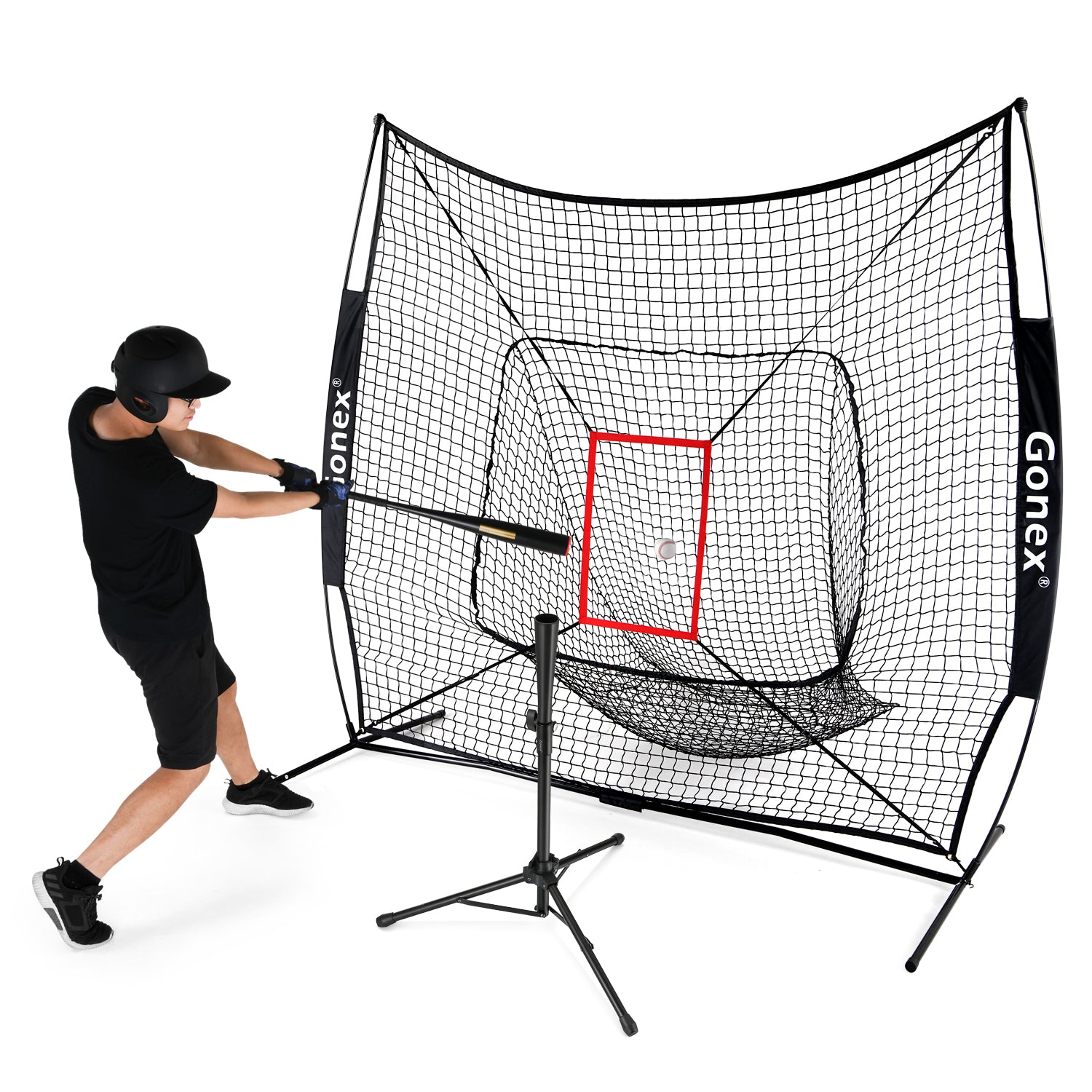 Gonex 7' X 7' Baseball Softball Practice Net Set with Batting Tee Gonex 7' X 7' Baseball Softball Practice Net Set with Batting Tee